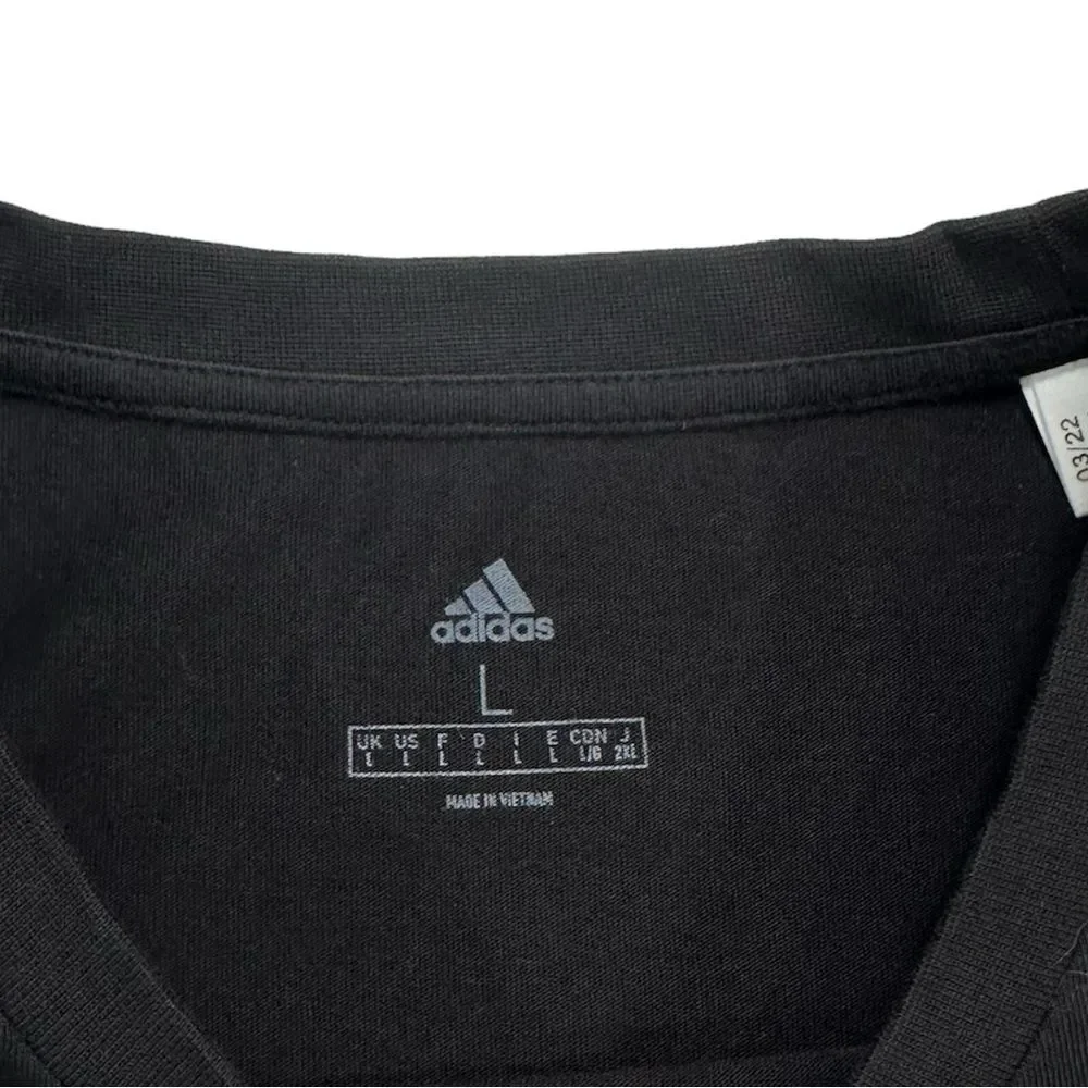 Adidas Double Rims Graphic Short Sleeve T-Shirt Mens Size L Black Basketball